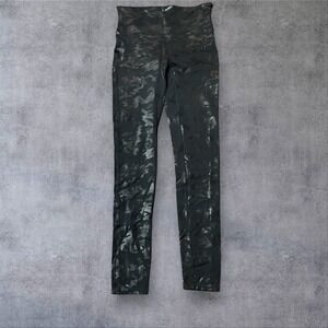 Spanx Revolve Faux Leather Camo Leggings Womens M High Waist  Tummy Control